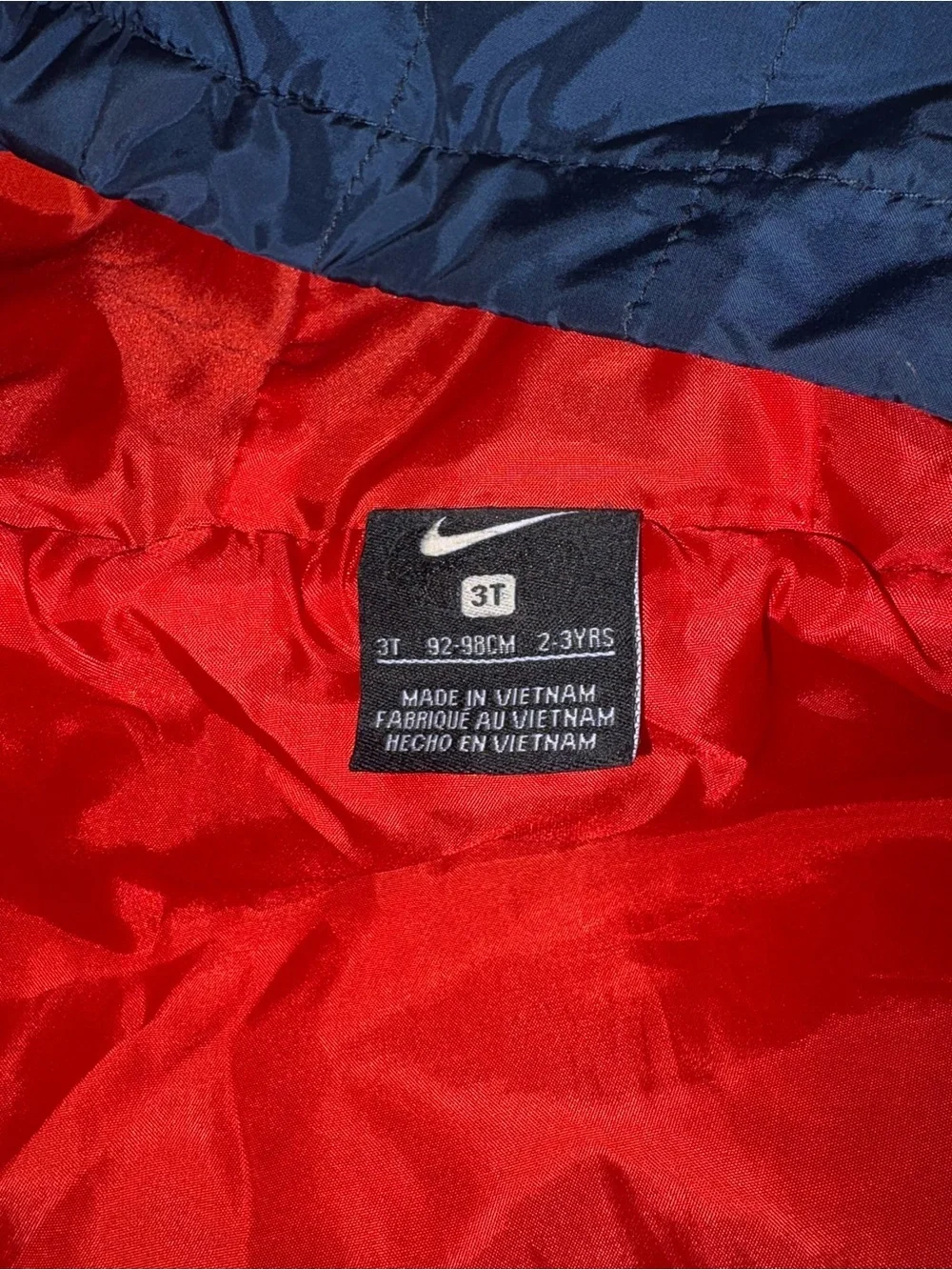 248. Nike Kids Dark Blue and Red Puffer Jacket 3T